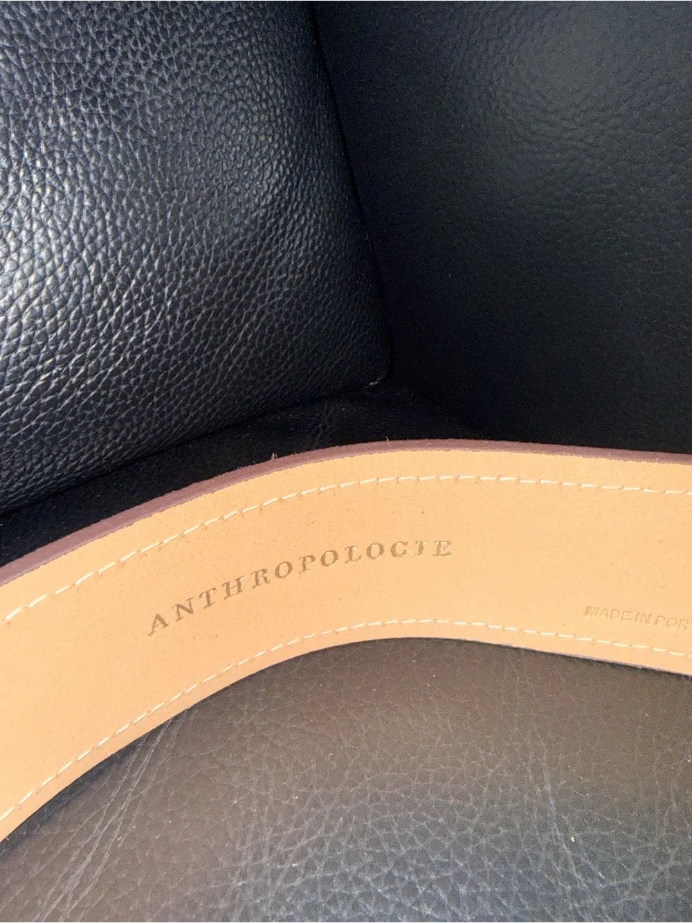 Anthropologie Brown Suede Belt with Gold Buckle 100% authentic Genuine Leather
